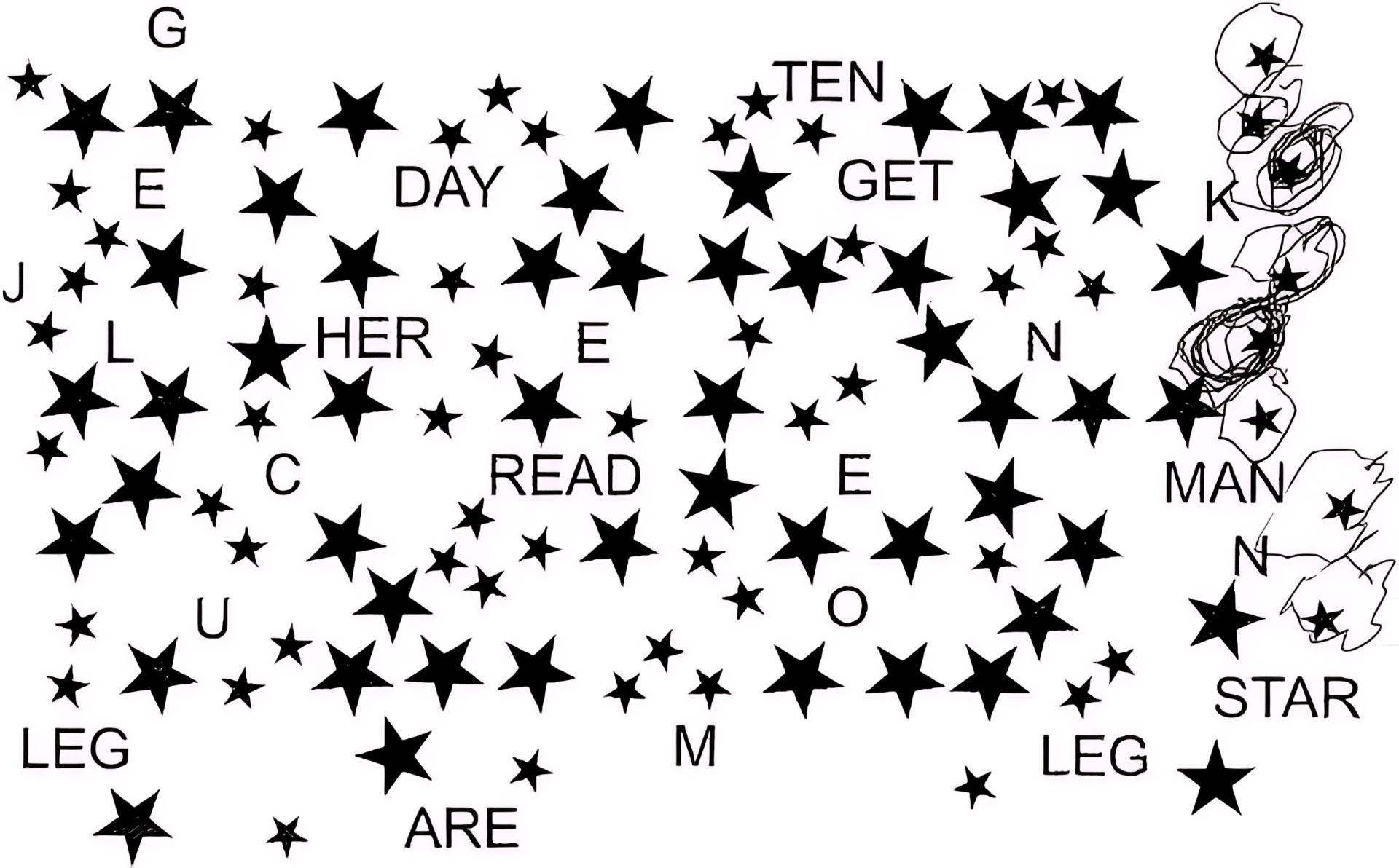 Приклад Star Cancellation Test для діагностики просторового неглекту